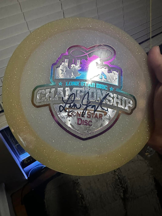 Autographed Lone Star Disc founders Glow Warbird